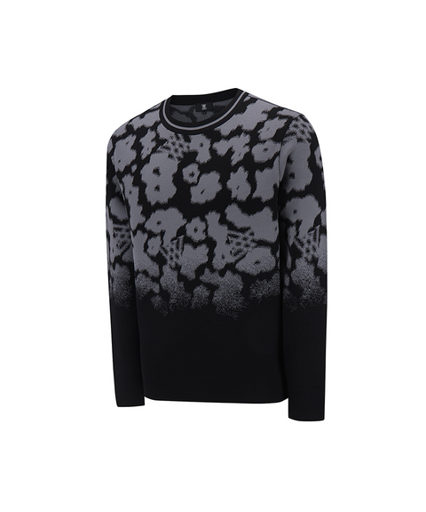 Men's FA Flower Pattern Sweater - Black