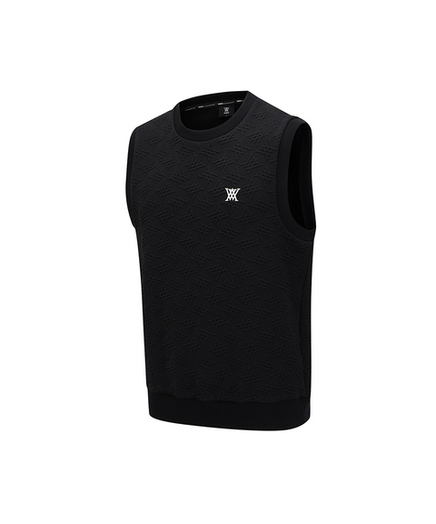 Men's FA Logo Pattern Jersey Vest - Black