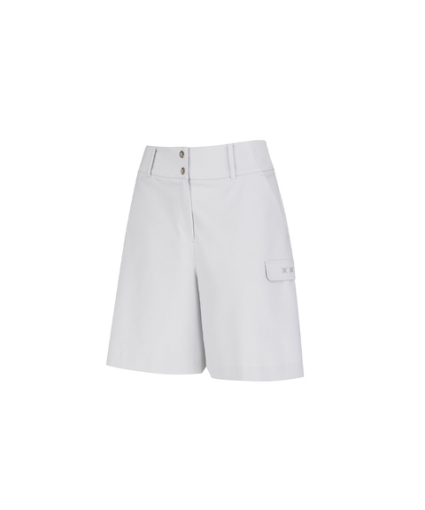 Women's FA Back Pleated Half Pants - Light Grey
