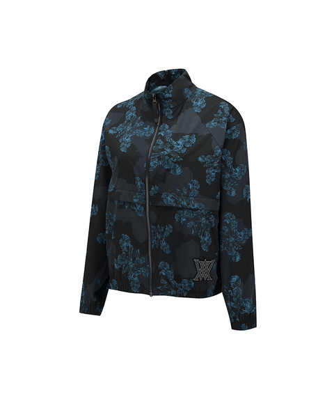 Women's FA Flower Pattern Anorak Jacket - Black