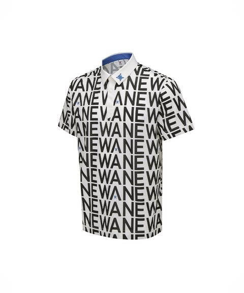 Men's SM Logo Pattern Short T-Shirt - Cream