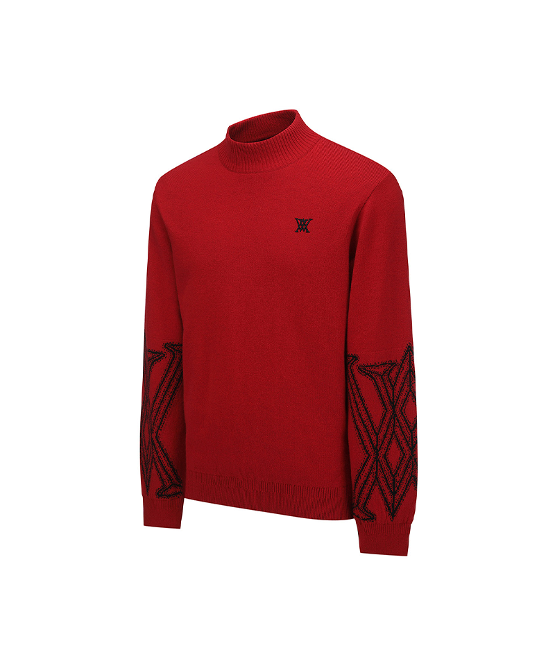 Men's WI Fuzzy Logo Point Swetaer - Red