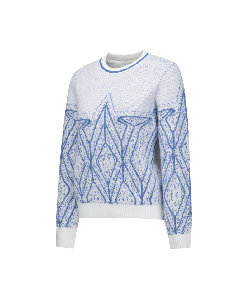 Women's WI Fuzzy Logo Point Sweater - Cream