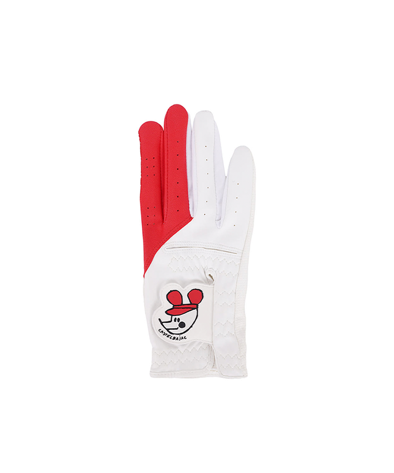 Castelbajac Women's Synthetic Leather Character Two-Handed Gloves - Red