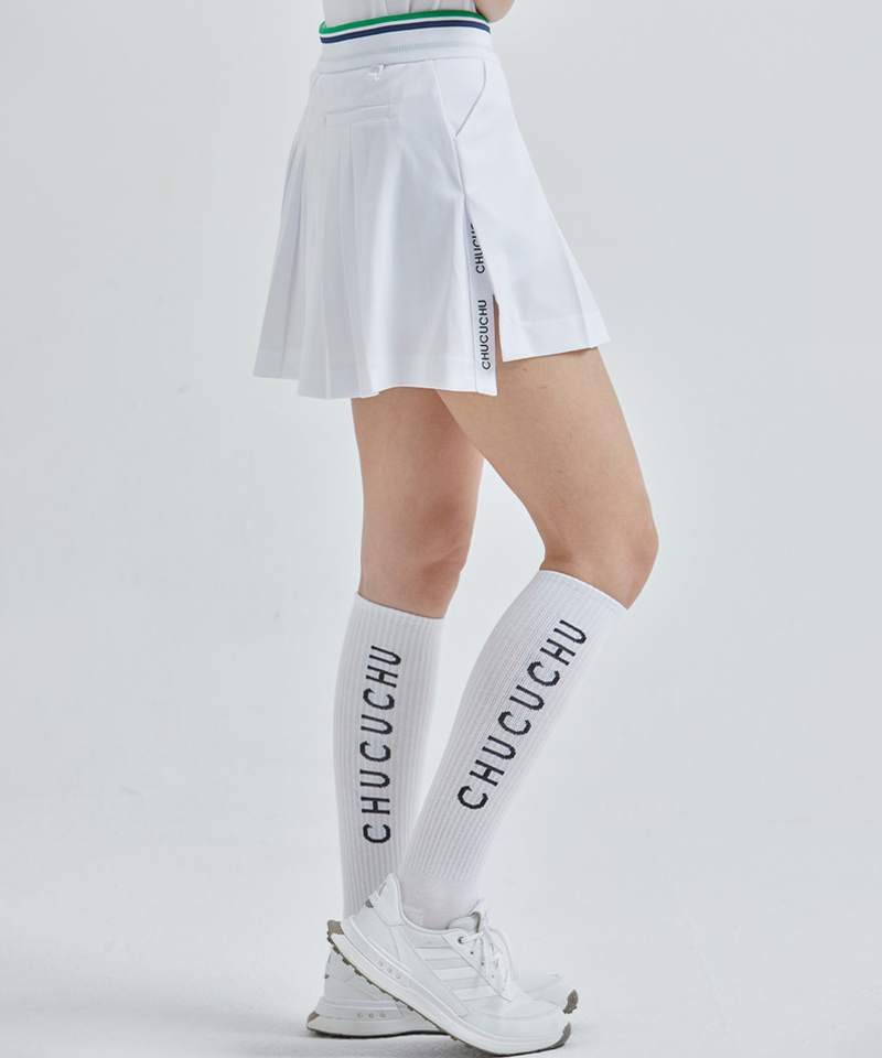 CHUCUCHU Logo Crew Knee Socks - White