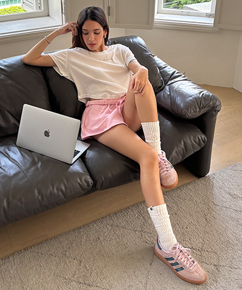 PIV'VEE Curved Hem T-shirt - Cloud White