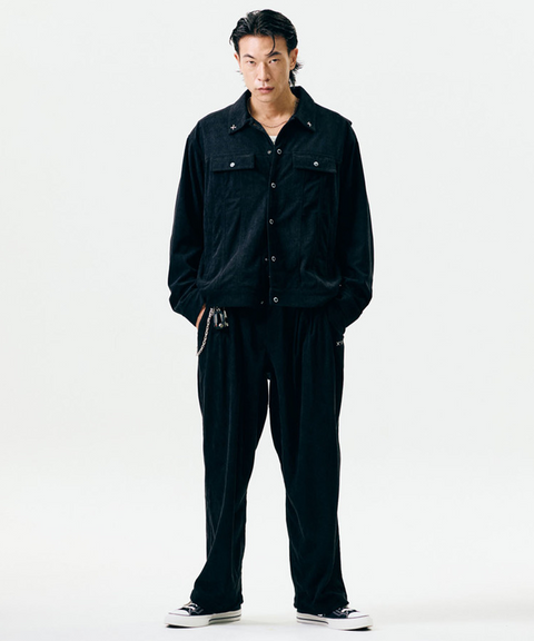 Jamie West Corduroy Trucker Jacket - Black