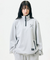 Jamie West High-Neck Half Zip-up Pocket Sweatshirts - Grey