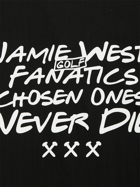 Jamie West Lettering Open Collar Shirts - Black