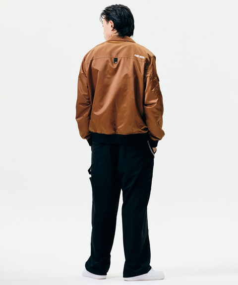 Jamie West Nylon Collar Point Aviator Jacket - Brown
