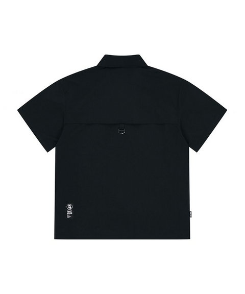 Jamie West Nylon Half Zip-up Ventilation P-Shirts - Black