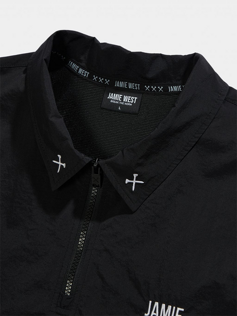 Jamie West Nylon Halfzipup P-Shirts - Black