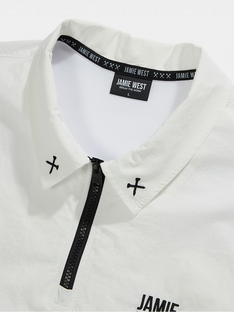 Jamie West Nylon Halfzipup P-Shirts - White