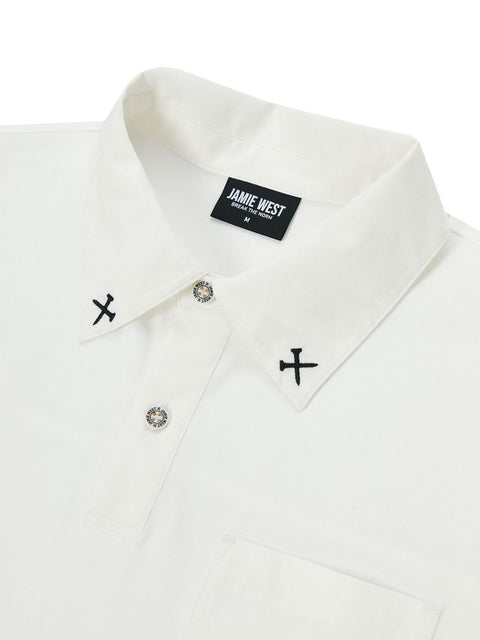 Jamie West Woven Combined Point P-Shirts - White