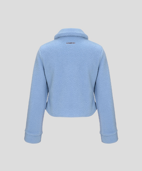 KANDINI Cropped Fleece Jacket - Blue