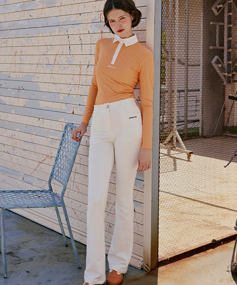 KANDINI Signature Semi-bootcut Pants - Cream