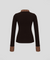 KANDINI Soft Touch Check Collar Tee - Brown