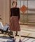 KANDINI Soft Touch Check Collar Tee - Brown