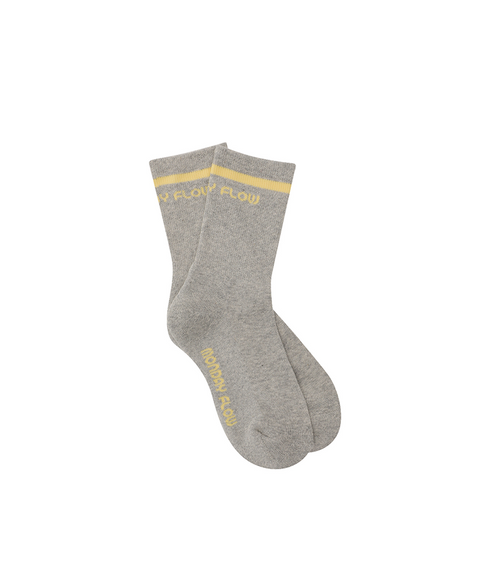 Monday Flow Lettering Socks - Light Gray
