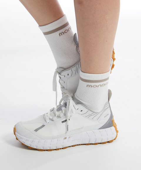 Monday Flow Lettering Socks - White
