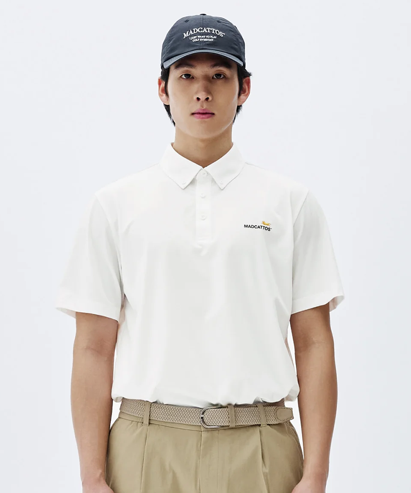 MCC Men's Button-Down S/S Polo - Off White
