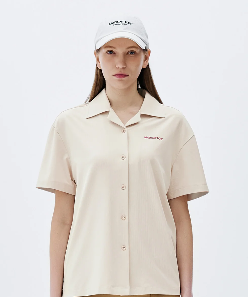 MCC Women's Oversized Open Collar Shirt - Beige