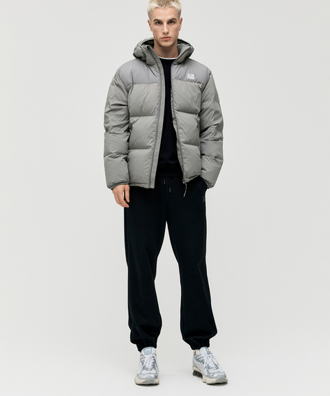 Goal Studio Men's Essential Hooded Puffer Down Jacket - Grey