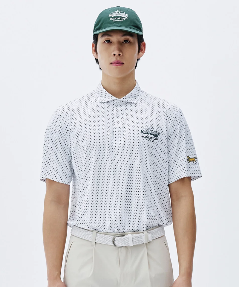 MCC Dot Print Polo - White