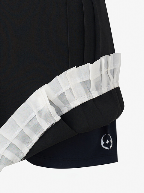 GFJ Golf Women's Double Pleat Layer Skirt - Black