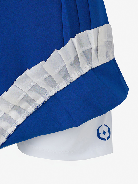 GFJ Golf Women's Double Pleat Layer Skirt - Blue