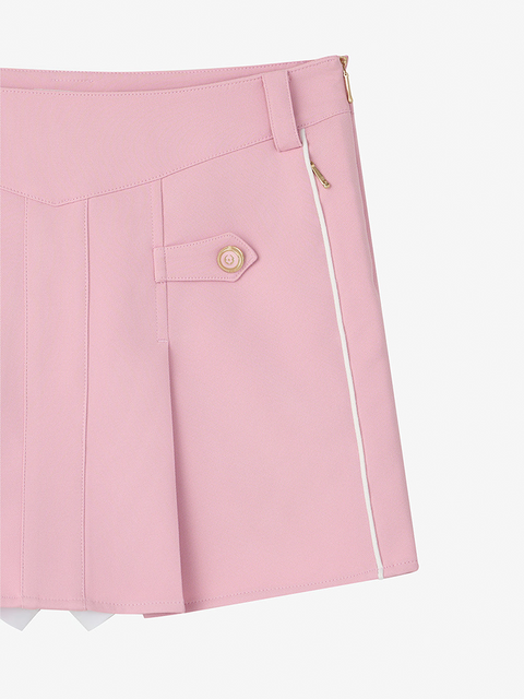 GFJ Golf Women's Front Piping Tuck Skirt - Pink