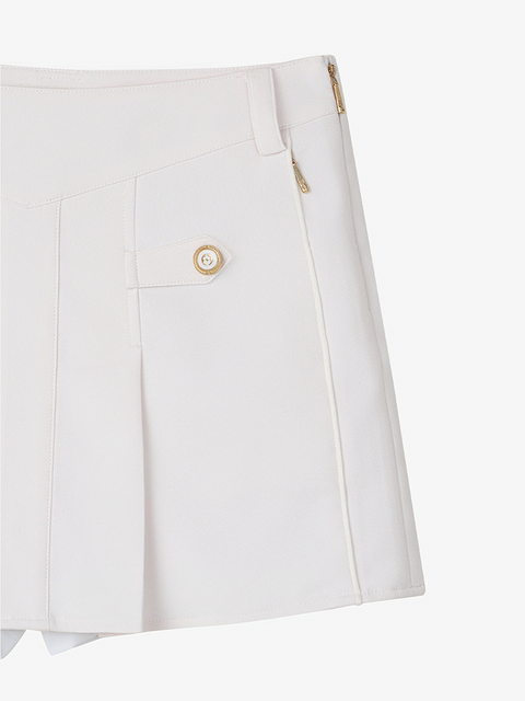 GFJ Golf Women's Front Piping Tuck Skirt - White