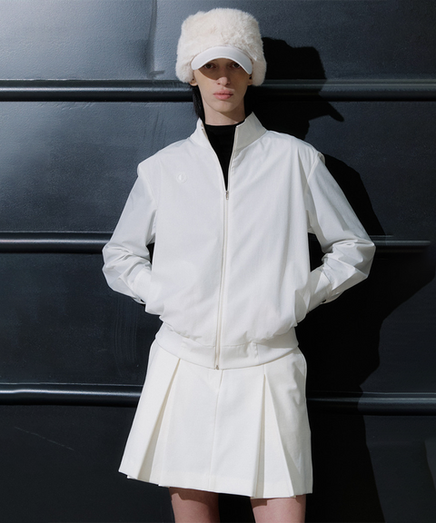 Anell Golf Soft Zip-up Blouse - White