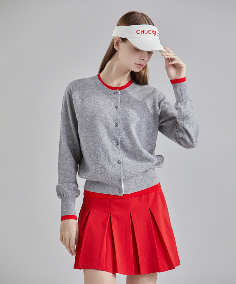 CHUCUCHU Two-Tone Wool Blend Cardigan - 2 Colors