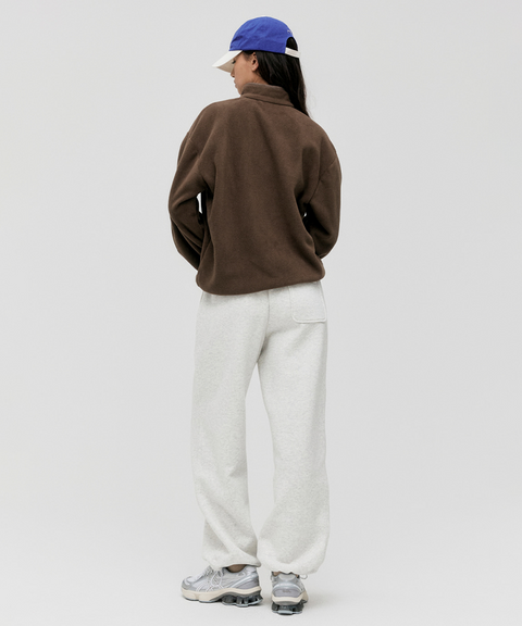 Goal Studio Women's Essential Microfleece Quarter Zip-Up Tee - Dark Brown