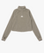Goal Studio Women's Grid Fleece Quarter Zip-Up Tee - Dark Beige