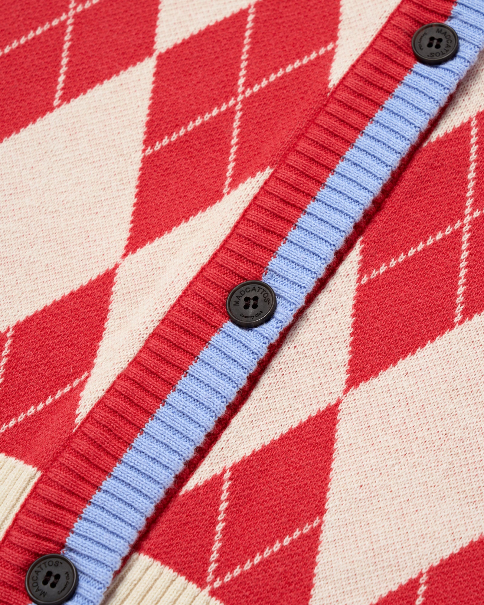 MCC Women's Argyle Jacquard Cardigan - Red