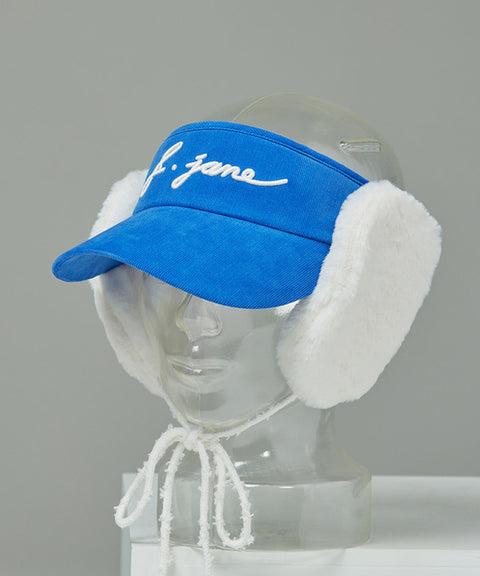 J.Jane 2way Fur Ear Flap Suncap - Blue