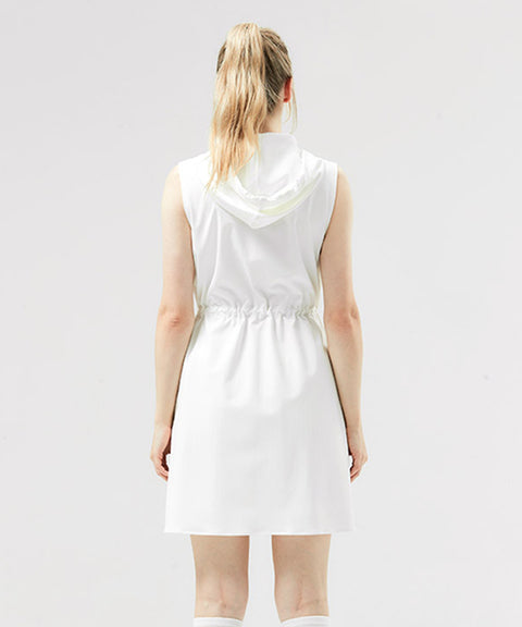 HENRY STUART Women's Hooded Sleeveless Dress - White