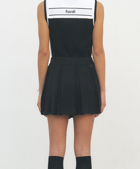 [Warehouse Sale] FORDI Combi Pleated Skirt Ver.2 - Black
