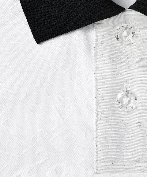 FAIRLIAR Pera Jacquard Collar T-Shirt - White