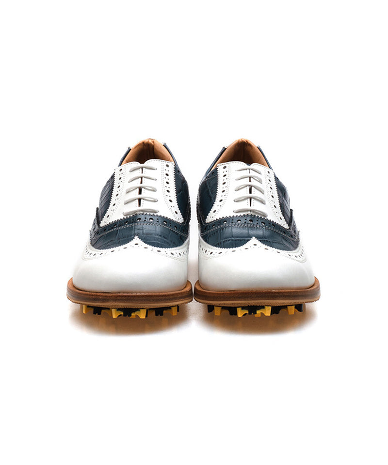 ALL CLASSIC Golf Wingtip Classic Golf Shoes - Navy