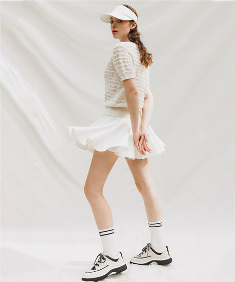OBER Golf Tweed Wool Knit - Ivory