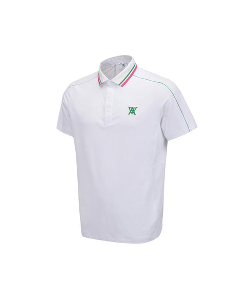 ANEW GOLF Men's SM Knit Collar Short T-Shirt - White