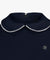 FAIRLIAR Pearl Round Collar T-shirt - Navy