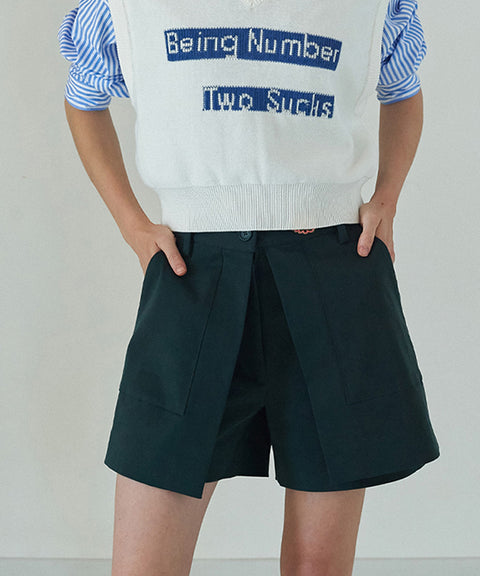 LE SONNET Swing Culotte Pants - Deep Green