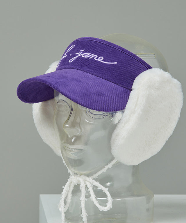 J.Jane 2way Fur Ear Flap Suncap - Purple