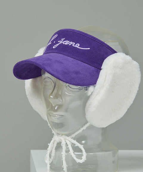 J.Jane 2way Fur Ear Flap Suncap - Purple