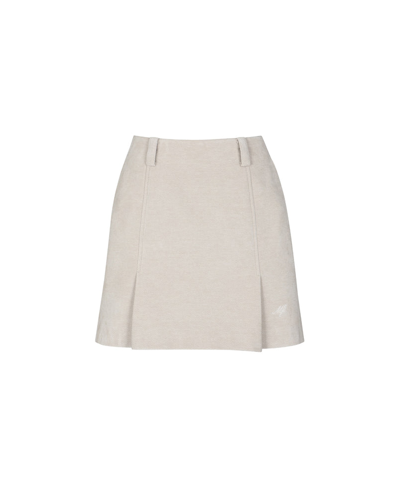 Monday Flow Soft Corduroy Skirt - Light Beige