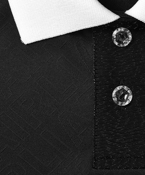 FAIRLIAR Pera Jacquard Collar T-Shirt - Black